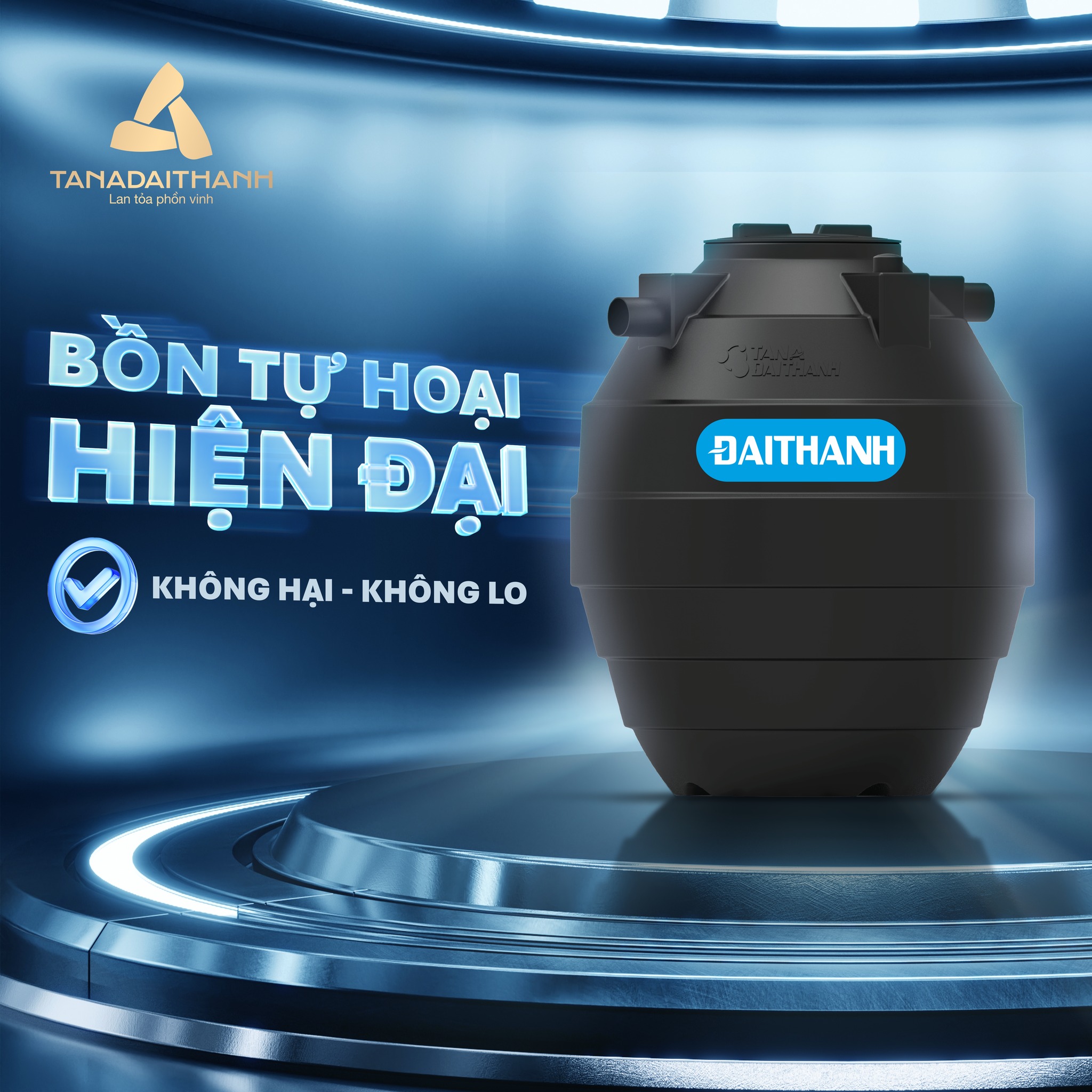 Bồn Tự Hoại Đại Thành 1500L Đứng Bồn tự hoại Tân Á